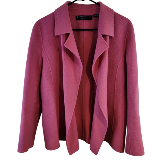 Dana Buchman Petites rose pink open front wool jacket - 12P.           D20 - Picture 1 of 6